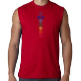 Mens 7 Colored Chakras Sleeveless Tee Shirt - Yoga Clothing for You - 4