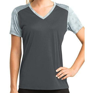 Womens Shoulder-Print V-neck Tee Shirt - Yoga Clothing for You - 7