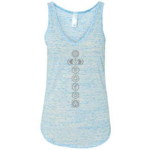 Ladies 7 Chakras Flowy V-Neck Yoga Tank Top - Yoga Clothing for You
