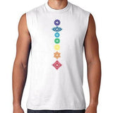 Mens Floral 7 Chakras Muscle Tee Shirt - Yoga Clothing for You - 6