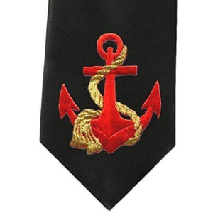Mens Red Anchor Necktie - Yoga Clothing for You