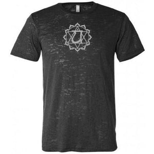 Anahata Chakra Symbol Mens Burnout Tee Shirt - Yoga Clothing for You