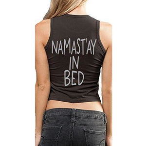 Ladies NAMAST'AY IN BED Cropped Tank - Yoga Clothing for You