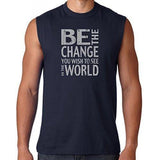 Mens "Be the Change" Muscle Tee Shirt - Yoga Clothing for You