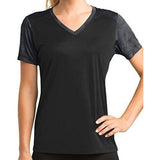 Womens Shoulder-Print V-neck Tee Shirt - Yoga Clothing for You - 2