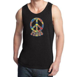 Mens Funky 70s Peace Sign Tank Top - Yoga Clothing for You - 2