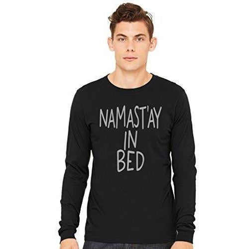 Mens Namast'ay in Bed Long Sleeve Tee - Yoga Clothing for You - 1