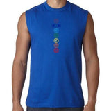 Mens 7 Colored Chakras Sleeveless Tee Shirt - Yoga Clothing for You - 6