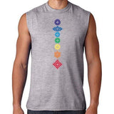Mens Floral 7 Chakras Muscle Tee Shirt - Yoga Clothing for You - 3