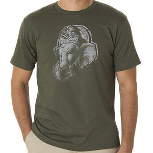 Mens Ganesha Profile Organic Cotton T-Shirt - Yoga Clothing for You - 3