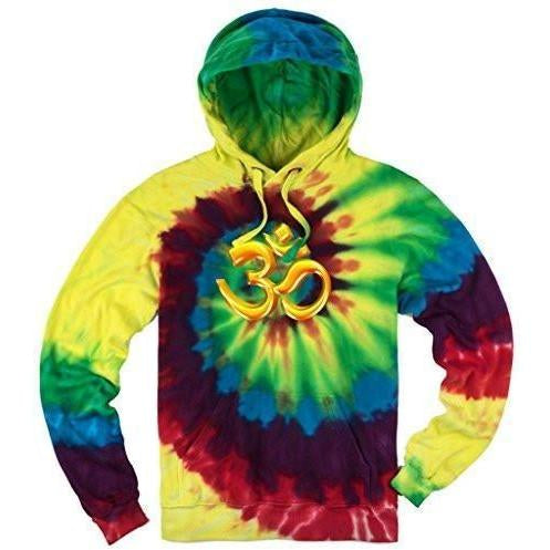Men's Tie Dye Buddha Hoodie – Yoga & Casual Hooded Sweatshirt, Poly-Cotton Blend