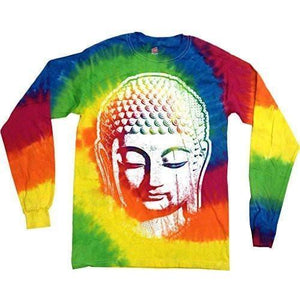 Mens Big Buddha Head Long Sleeve Tee Shirt - Yoga Clothing for You - 4