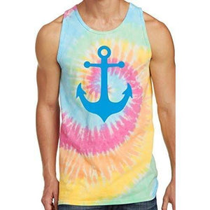 Mens Anchor Tie Dye Tank Top - Yoga Clothing for You - 4