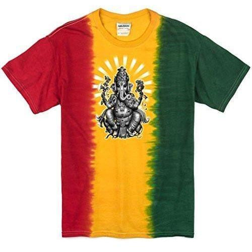 Mens Ganesha Rasta Tie Dye Tee Shirt - Yoga Clothing for You
