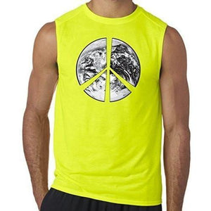Mens "Peace Earth" Muscle Tee Shirt - Yoga Clothing for You - 7