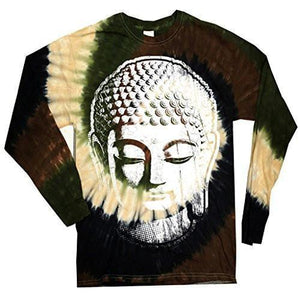 Mens Big Buddha Head Long Sleeve Tee Shirt - Yoga Clothing for You - 2