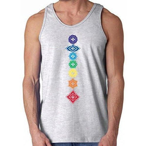 Mens Floral 7 Chakras Tank Top - Yoga Clothing for You - 1