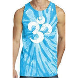 Mens White Distressed Om Tie Dye Tank Top - Yoga Clothing for You - 8
