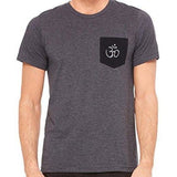 Mens Hindu Ohm Patch Pocket Tee Shirt - Yoga Clothing for You - 1