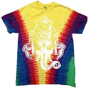 Mens Big Ganesha V-dye Tee Shirt - Yoga Clothing for You