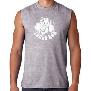 Mens Peace Now Sleeveless Muscle Tee Shirt - Yoga Clothing for You - 3