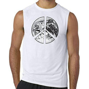 Mens "Peace Earth" Muscle Tee Shirt - Yoga Clothing for You - 8