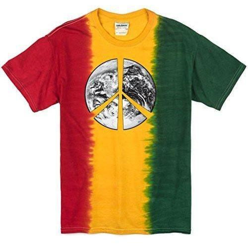Mens Peace Earth Rasta Tie Dye T-Shirt - Yoga Clothing for You
