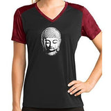 Womens Buddha V-neck Performance yoga Tee - Yoga Clothing for You - 1