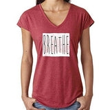 Womens "Breathe" V-neck Yoga Tee Shirt - Yoga Clothing for You - 2