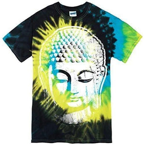 Mens Big Buddha Head Tie Dye Tee Shirt - Yoga Clothing for You - 2