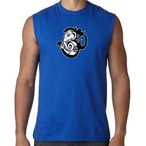 Mens OM Mashup Sleeveless Muscle Tee Shirt - Yoga Clothing for You - 1