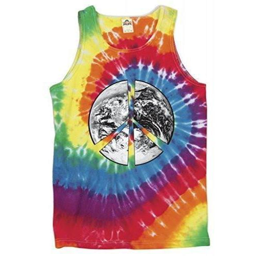 Mens Peace Earth Tie Dye Tank - Yoga Clothing for You