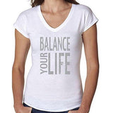 Womens "Balance" V-neck Yoga Tee Shirt - Yoga Clothing for You - 6