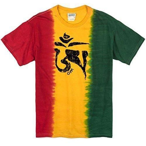 Mens Tibet OM Rasta Tie Dye T-Shirt - Yoga Clothing for You