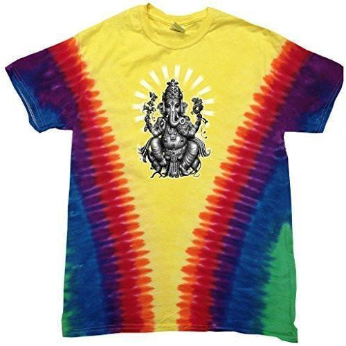 Mens Ganesha V-dye Tee Shirt - Yoga Clothing for You