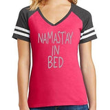 Womens Namast'ay in Bed V-neck Top - Yoga Clothing for You - 4