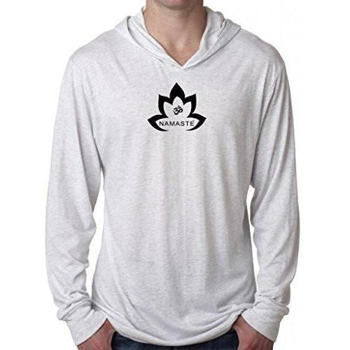 Mens Namaste Lotus Lightweight Hoodie Tee Shirt - Yoga Clothing for You - 1