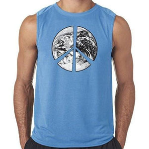 Mens "Peace Earth" Muscle Tee Shirt - Yoga Clothing for You - 2