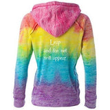 Ladies Zen Leap Burnout Vee Hoodie - Mid Back Print - Yoga Clothing for You