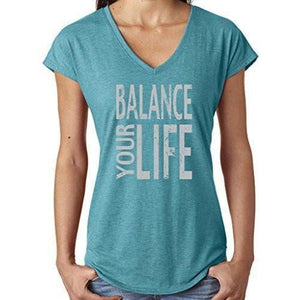 Womens "Balance" V-neck Yoga Tee Shirt - Yoga Clothing for You - 4