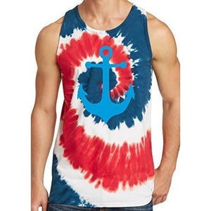 Mens Anchor Tie Dye Tank Top - Yoga Clothing for You - 9