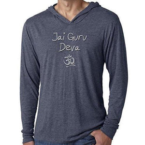 Mens Jai Guru Deva Lightweight Hoodie Tee - Yoga Clothing for You - 1