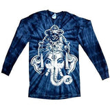 Mens Big Ganesha Long Sleeve Tie Dye Tee Shirt - Yoga Clothing for You - 12