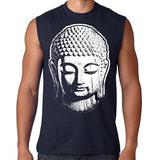 Mens Big Buddha Head Sleeveless Muscle Tee Shirt - Yoga Clothing for You - 4