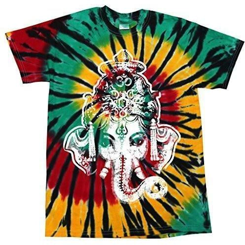 Mens Big Ganesha Tie Dye Tshirt - Yoga Clothing for You