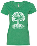 Yoga Clothing For You Women's Celtic Tree of Life V-neck Tee - Yoga Clothing for You