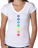 Yoga Clothing For You Ladies Diamond Chakras V-Neck Tee Shirt - Yoga Clothing for You