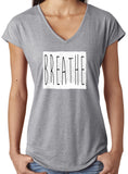 Womens "Breathe" V-neck Yoga Tee Shirt - Yoga Clothing for You