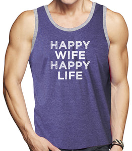 "Happy Wife" Mens Lightweight Tank Top - Yoga Clothing for You