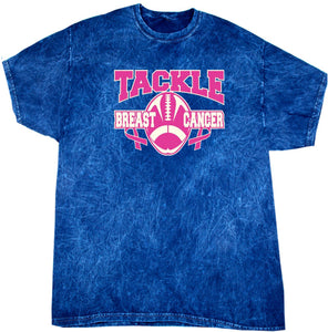 Breast Cancer T-shirt Tackle Cancer Mineral Washed Tie Dye Tee - Yoga Clothing for You